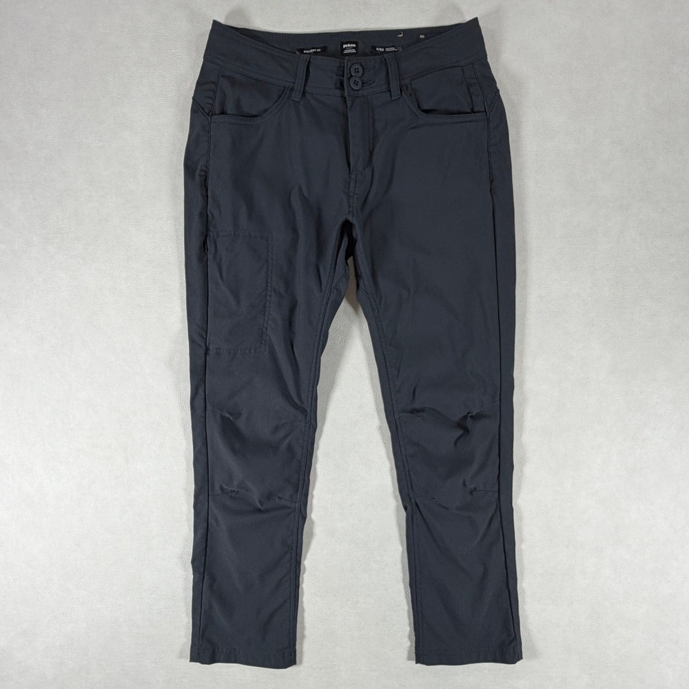 Prana Halle Hiking Pants Charcoal Gray Size 4 Short Articulated Knees Utility